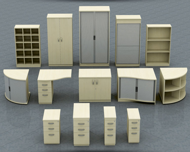Range of free-standing storage solutions.