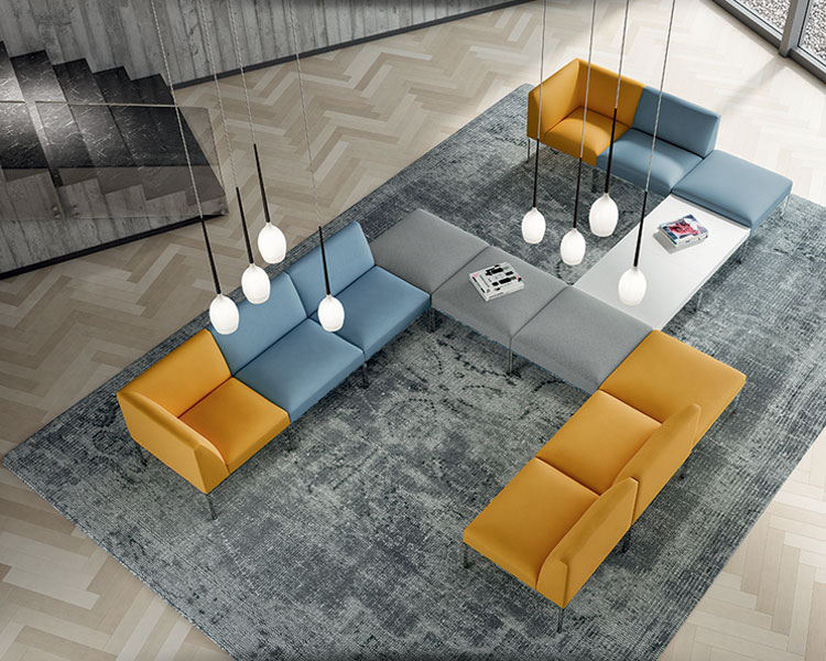 Modern modular seating with clean lines.